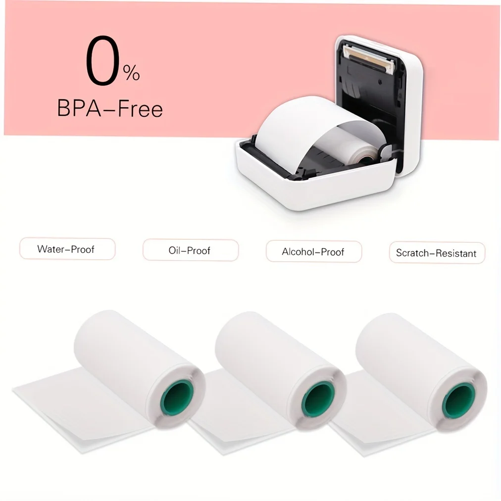 3 Rolls of Thermal Printing Roll Paper Stickers - 56*30mm/2.2*1.2in - Perfect for Thermal Printers