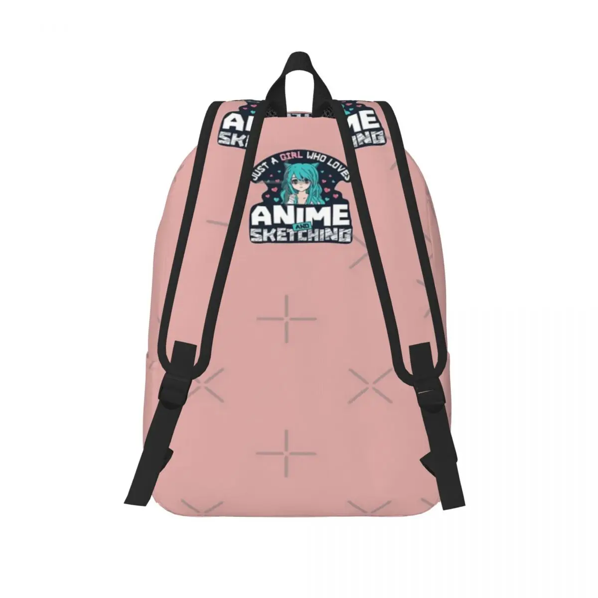 أنيمي ورسم فتاة تحب الرسم هدية لطيف حقيبة ظهر قماشية بسيطة وأنيقة للنساء #2