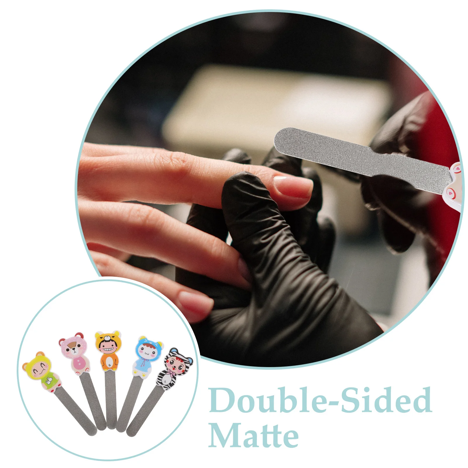 5 個の爪やすりセットステンレス鋼両面爪やすり自然な爪用旅行に優しいマニキュアアートツール女性用