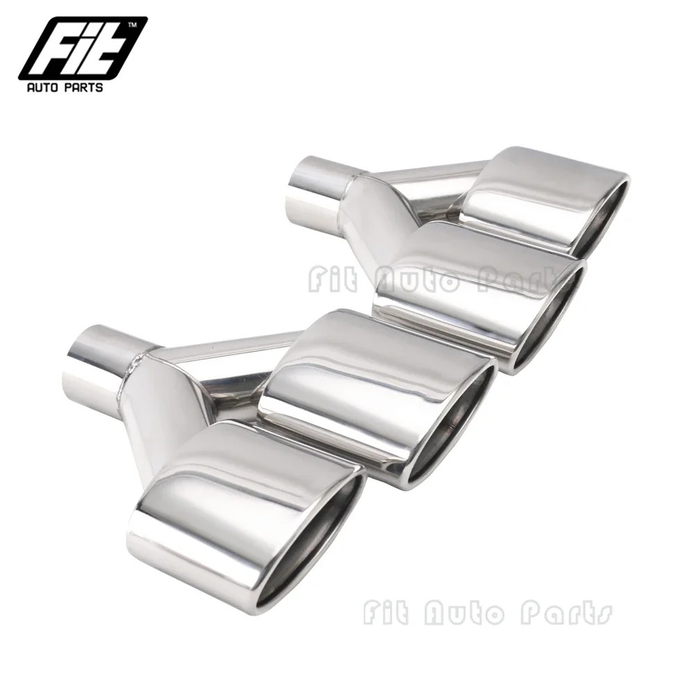 

1 Set Modifiy Car Exhaust Pipe 57mm Oval Y Type Dual Muffler Exhaust Tip for C class W204 C63 tips