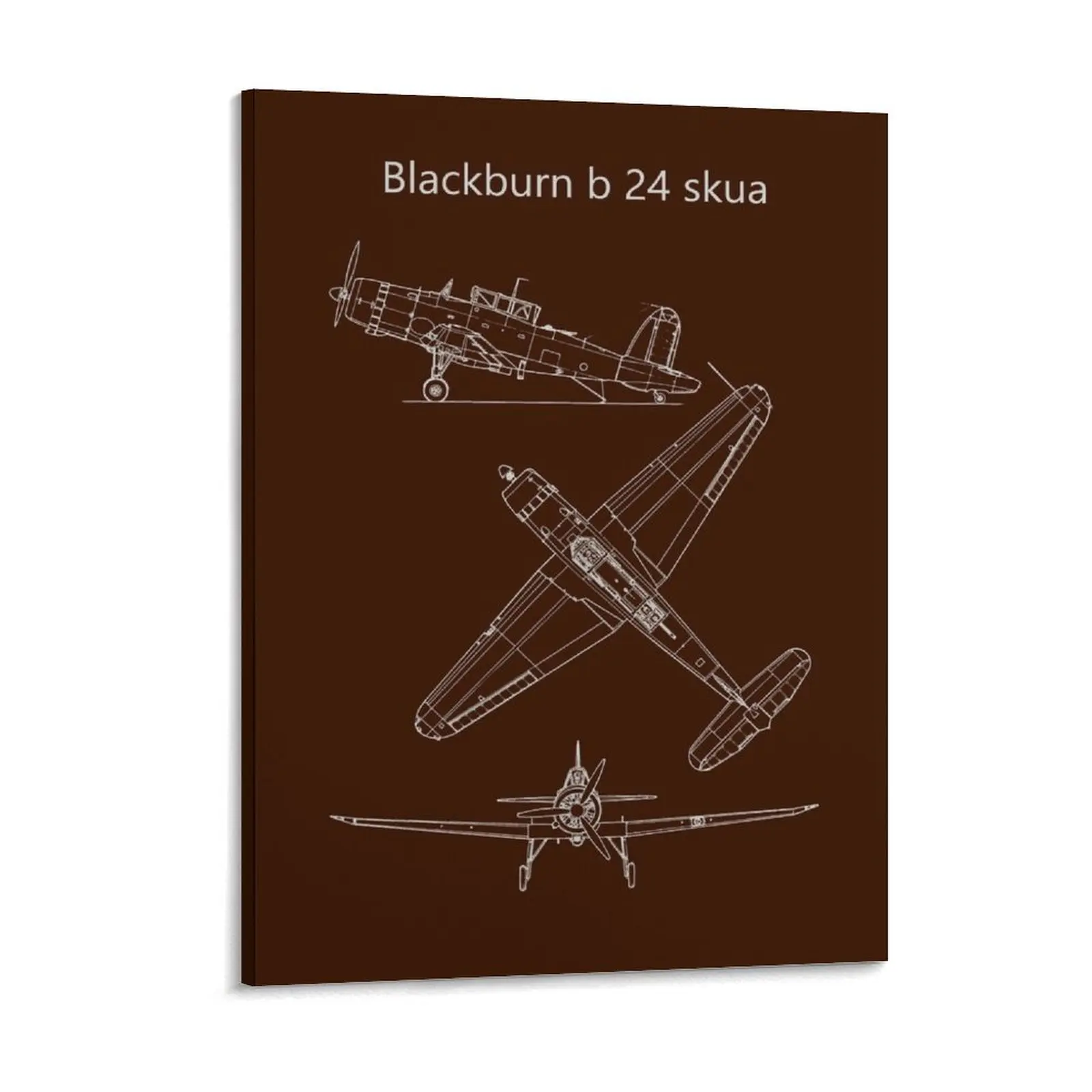 Blackburn B 24 Skua قماش اللوحة المطبخ نادي المنزل لوحات مطبوعة مؤطرة لوحات الحائط