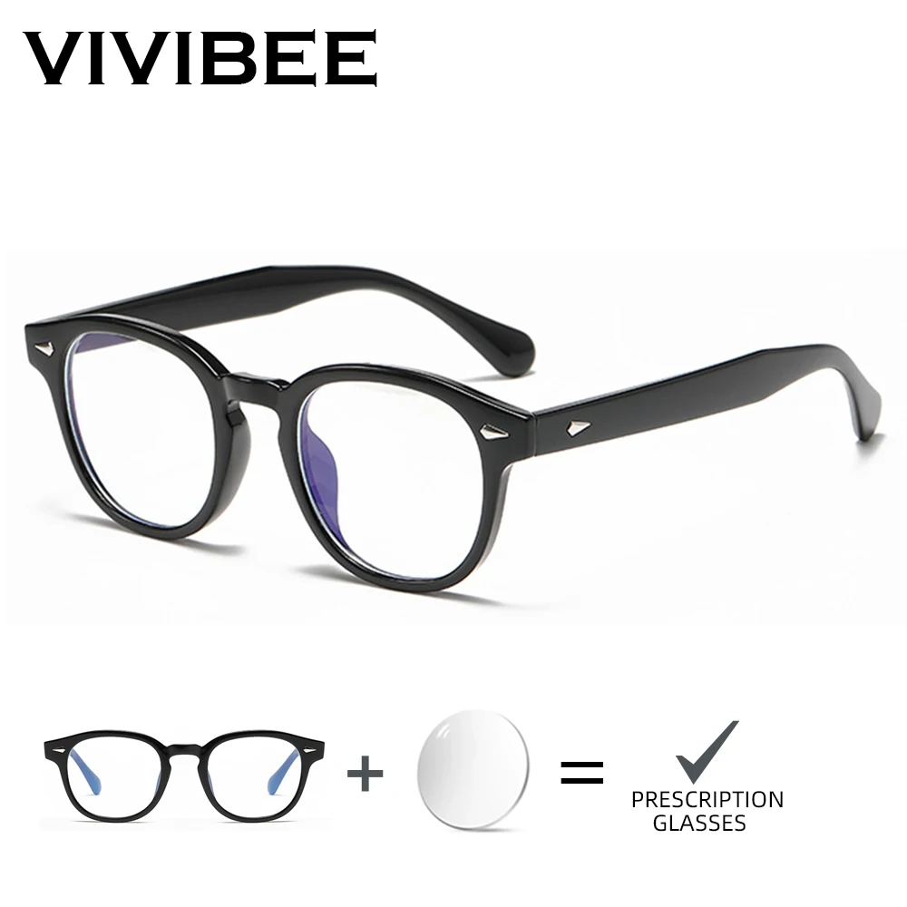 VIVIBEE Square Customized Prescription Glasses Men Black Myopia Eyewear Optical Classic Astigmatism Photochromic Eyeglasses