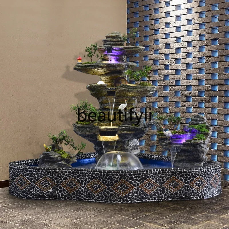 

Big rockery, flowing water fountain ornament, garden, courtyard, outdoor fish pond, landscape landscaping, feng shui wheel07
