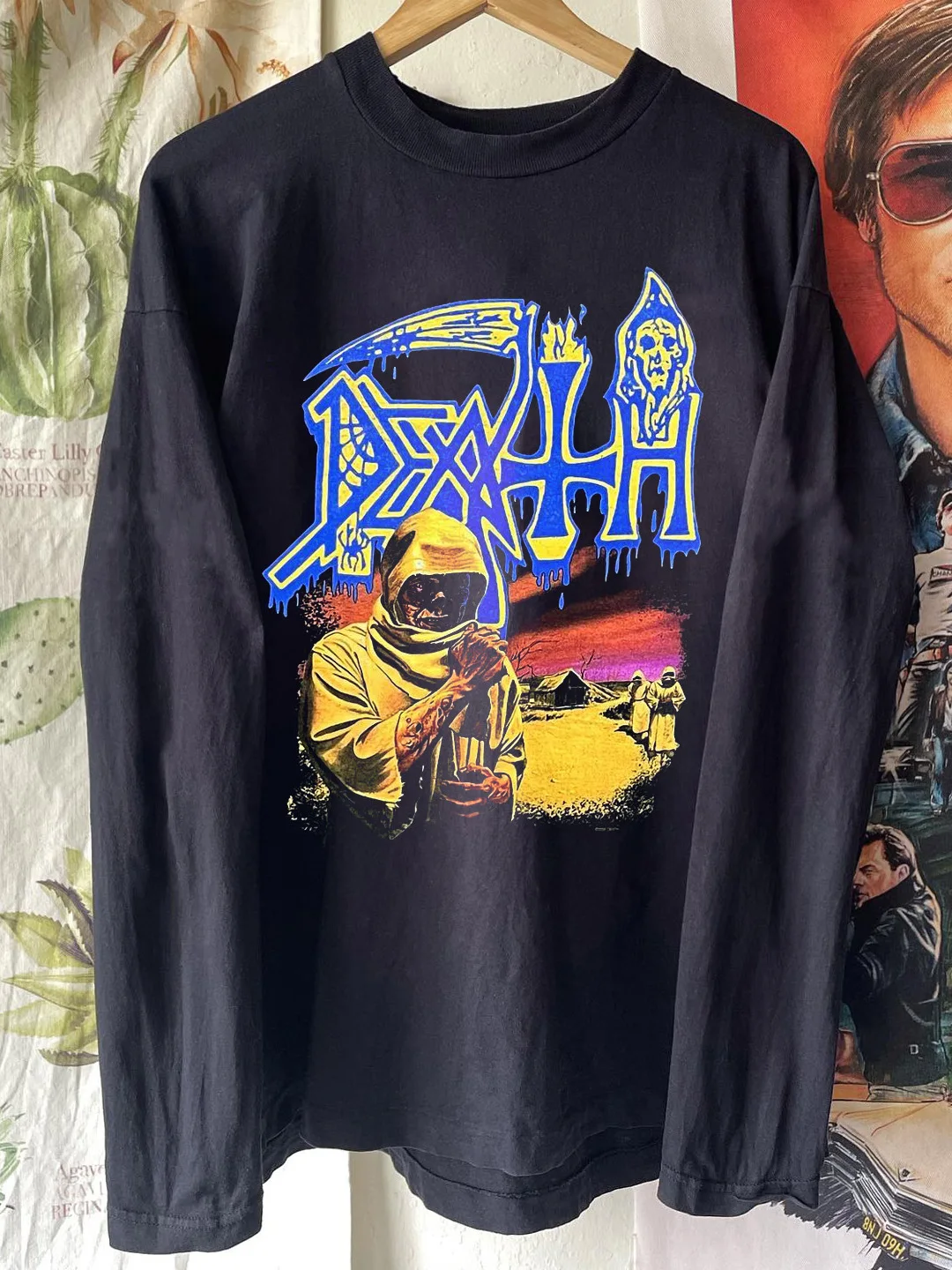 Death Band Album American Retro Long Sleeve T-Shirt Cityboy Dark Street Pure Cotton Top Breathable Loose Fit Youth Fashion