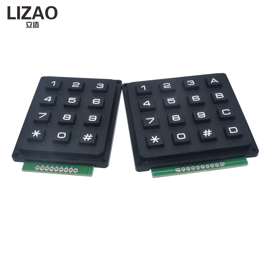 LIZAO 12/16 Keys 4x3 4x4 Matrix Membrane Switch Keypad Keyboard Module for Arduino STM32 Raspberry Pi DIY Projects