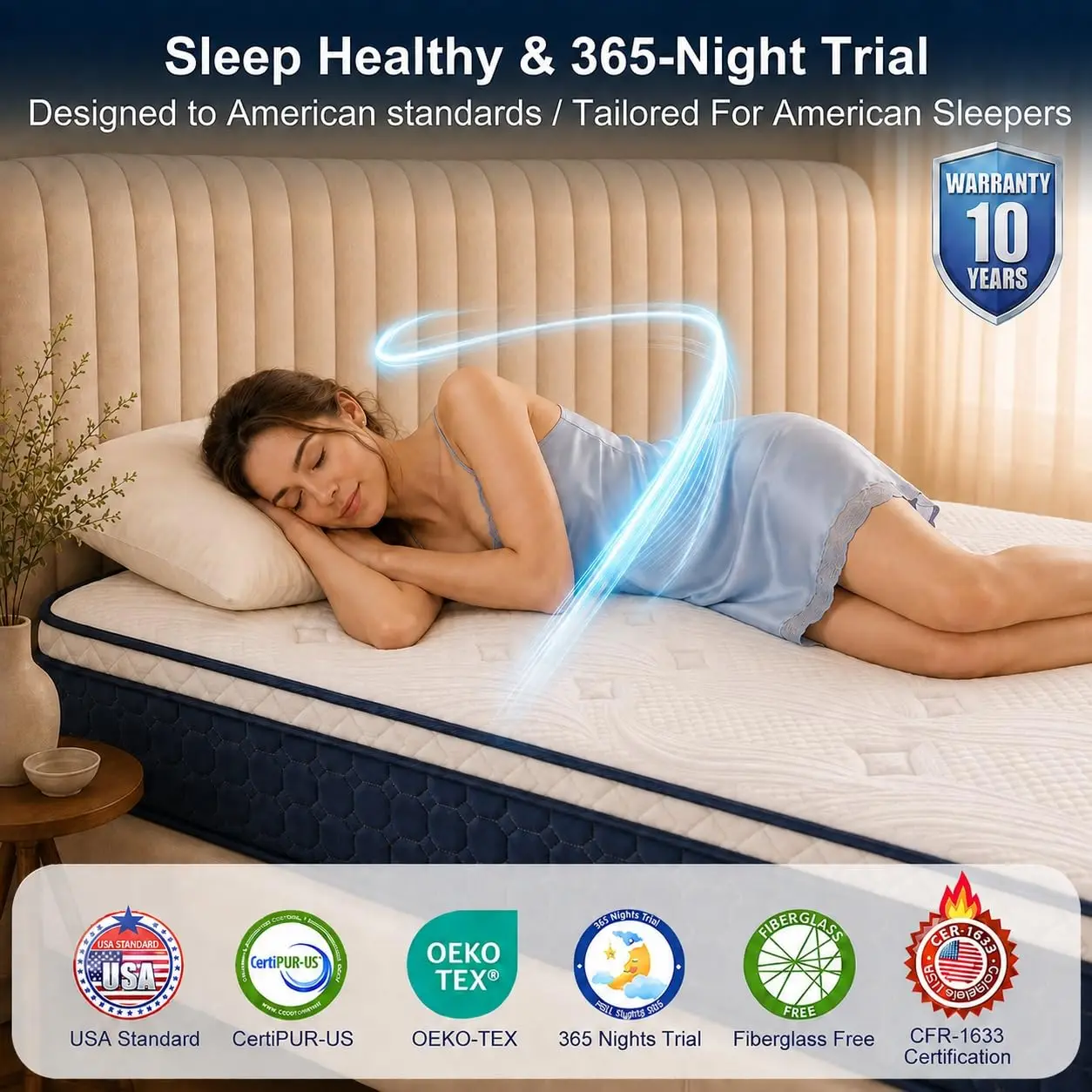 14 Inch King Size Mattress Hybrid in a Box, Medium Firm Cooling Gel Memory Foam with Individual Pocket Springs, Fiberglass Free