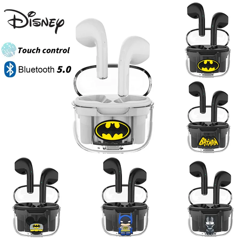 Nuovi giochi sportivi auricolari Disney 5.3 chiamata ascolto Stereo trasparente cestino di ricarica TWS auricolari Bluetooth Wireless