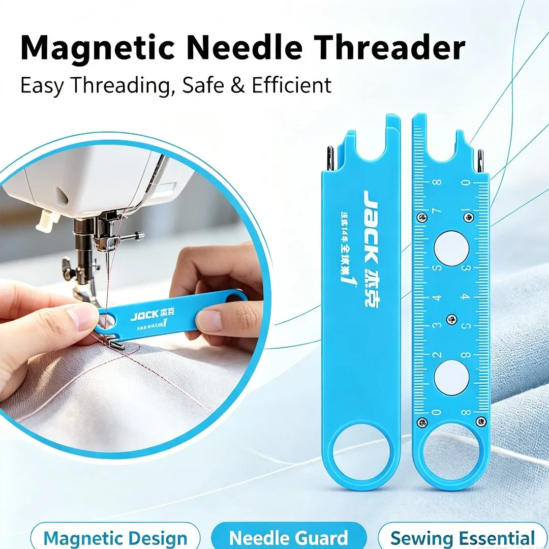 Compact Needle Threader Tool One Touch Magnetic Sewing Helper for Hand Sewing Sewing Machine Portable Accessory Threader Tools