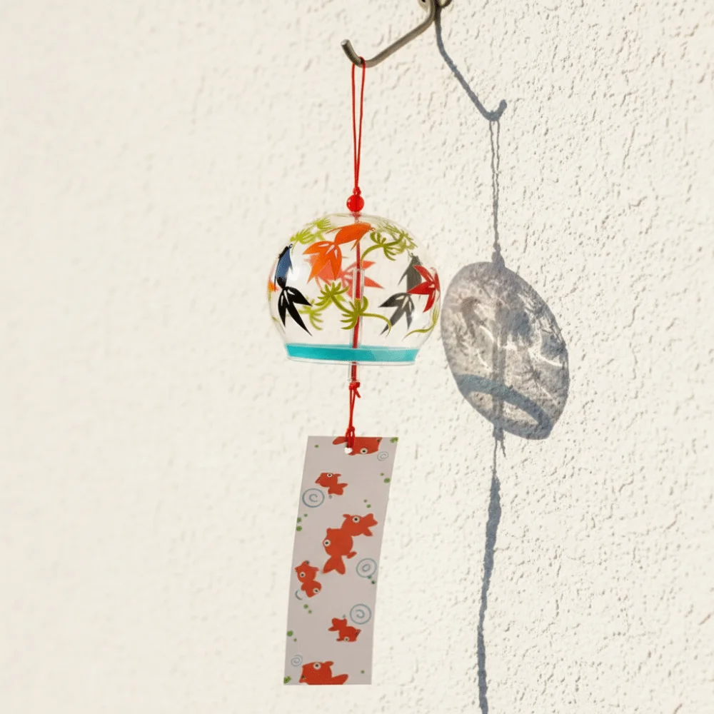 Handmade Handmade Glass Wind Chime Glass Painting Music Bell Sound Wind Bell Pendant Design Kawaii Style Door Decoration
