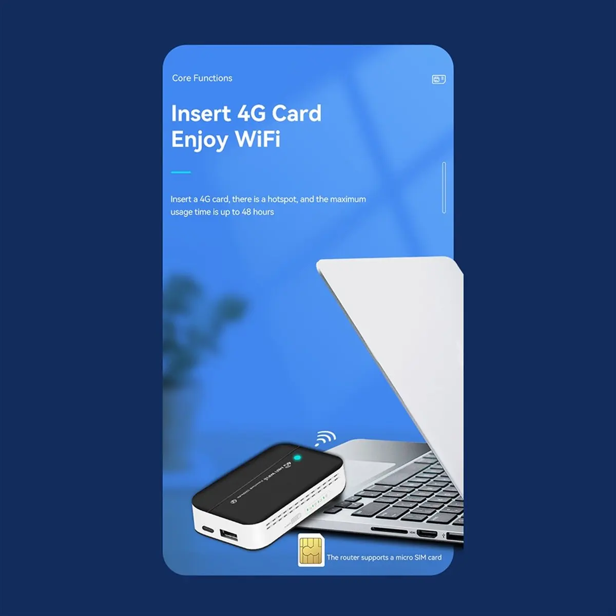 4G LTE WiFi6 Router Power Bank 10000mAh Capacity Type-C External Charging WiFi Router Mobile Wifi Hotspots