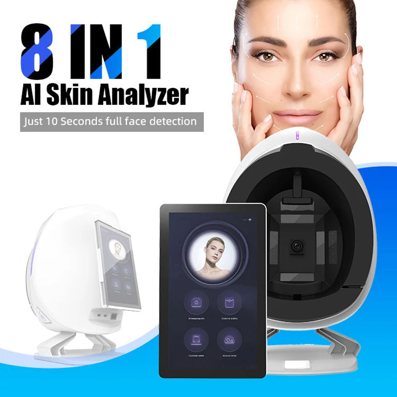 3D Facial Analysis UV Pigmentation Detection 8 Spectrum Machine Face Camera 36 Million Pixels Magic Mirror Skin Moisture Tester