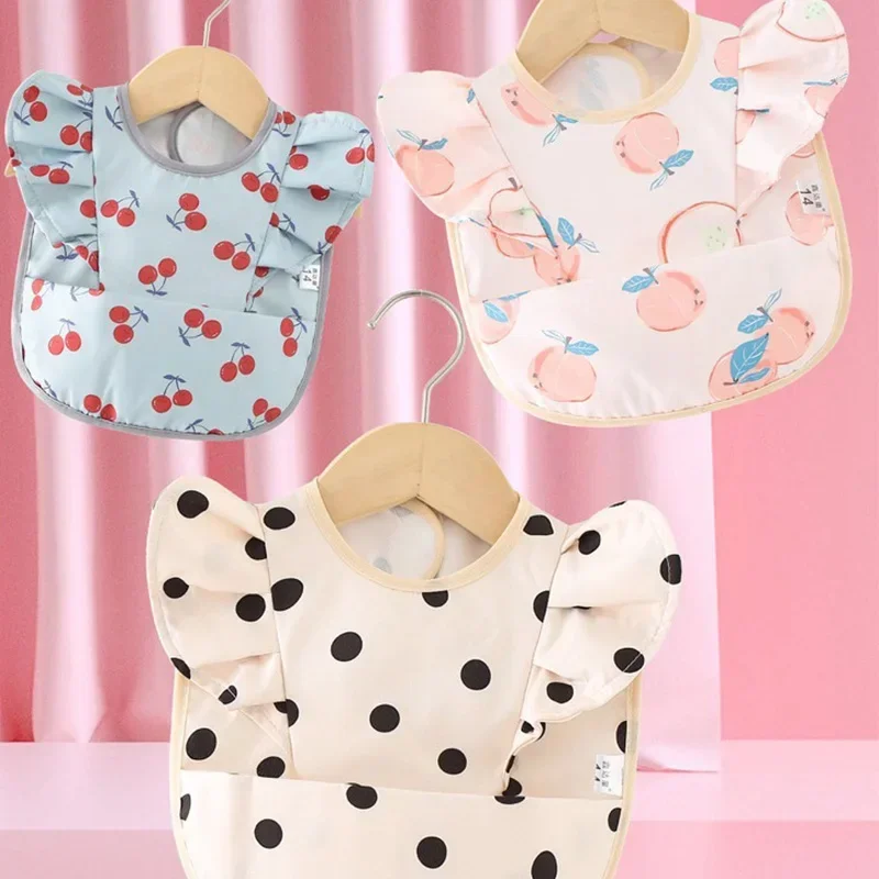 Baby Saliva Towel Waterproof Infant Bibs Kids Feeding Eating Apron Boys Girls Ruffle Towel Toddler Newborn Cartoon Burp Cloths