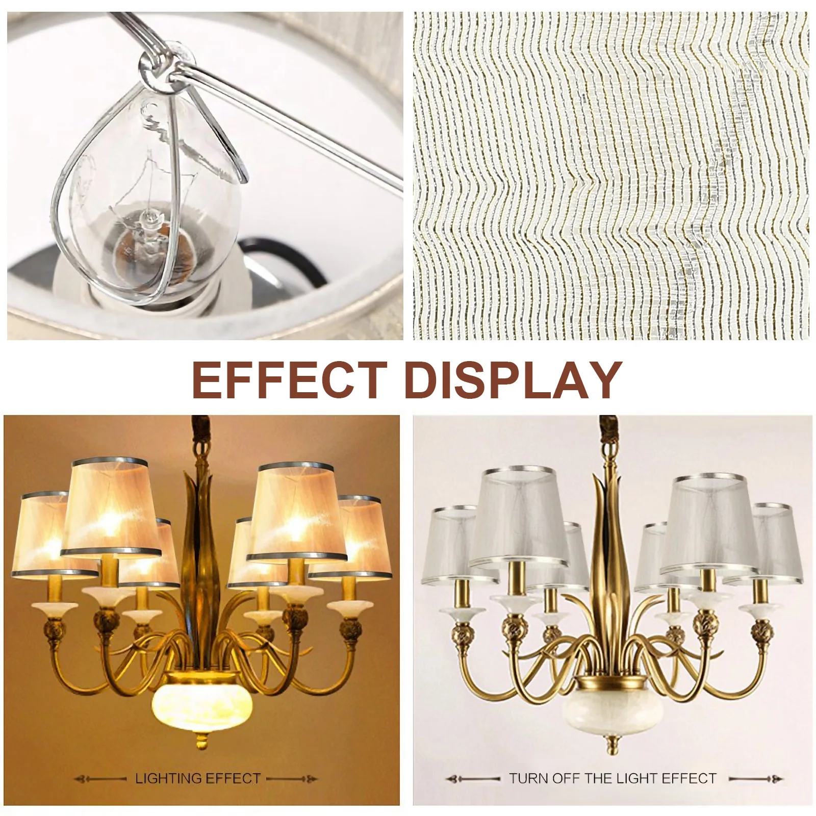 

Fabric Lampshade Small Light Cover Durable Drum Wall Desk Clip On Indoor Replacement Shade for Chandelier Home Decoration