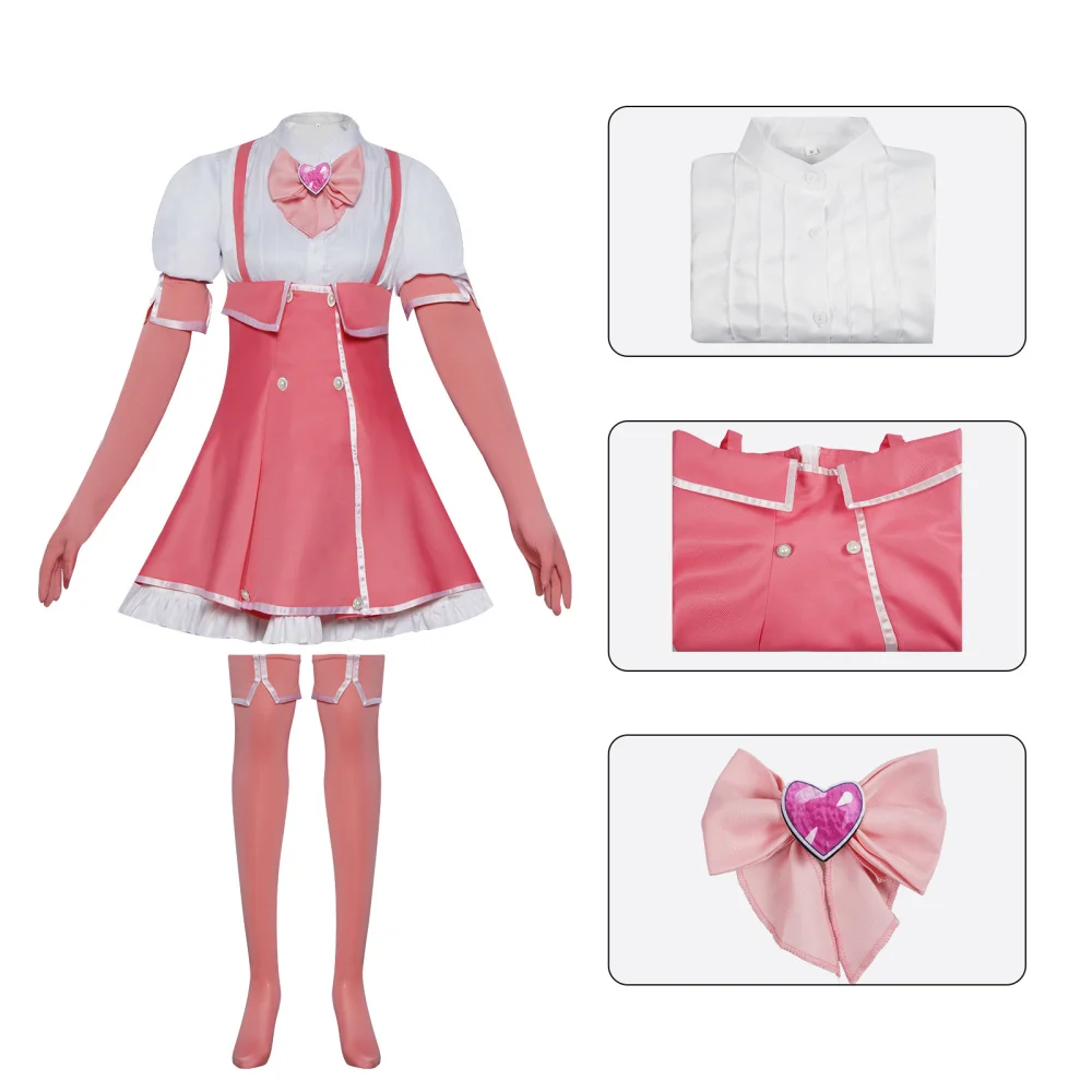 Anime Gutst Over Magische Meisjes Cos Hanabishi Haruka Cosplay Kostuum Pruik Voor Vrouwen Meisje Magia Magenta Cos Halloween Kostuums