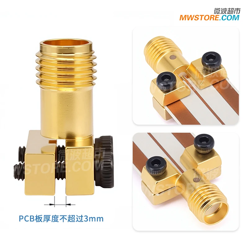 SMA-KHD23 solder-free connector PCB edge plywood female end launch 18G