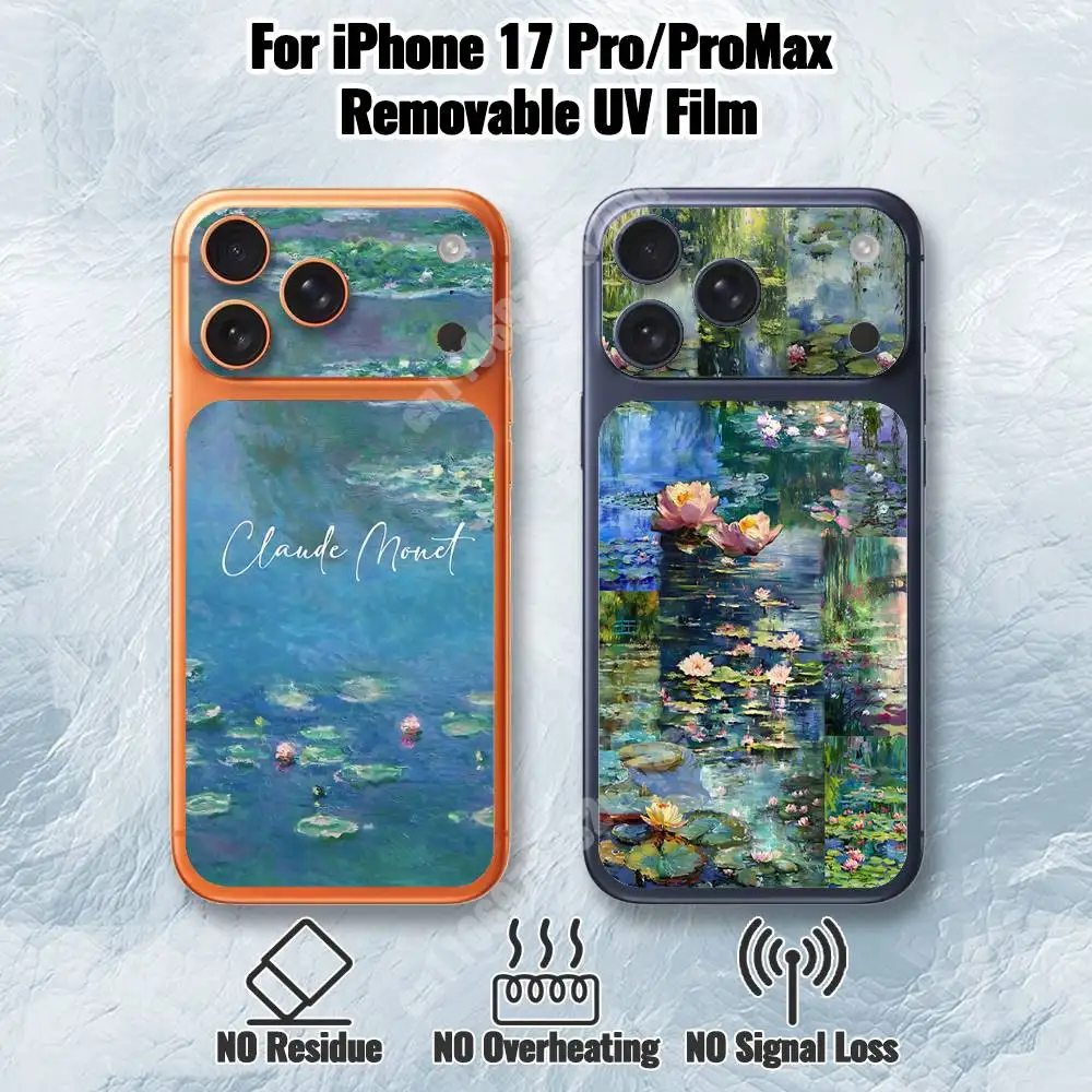 

Claude Monet Style Art Removable UV Film for iPhone 17 Pro 17 ProMax Protective Sticker