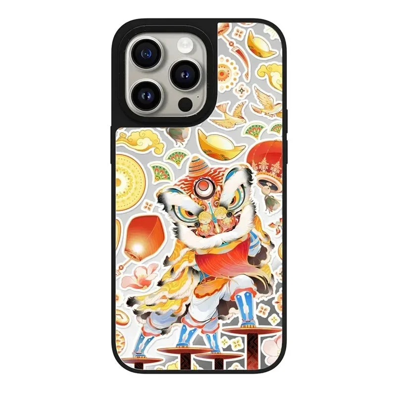 

Mirror Surface Dragon Year Phone Case Cover for IPhone 11 12 13 14 15 Pro Max Case for IPhone 15 Pro Max