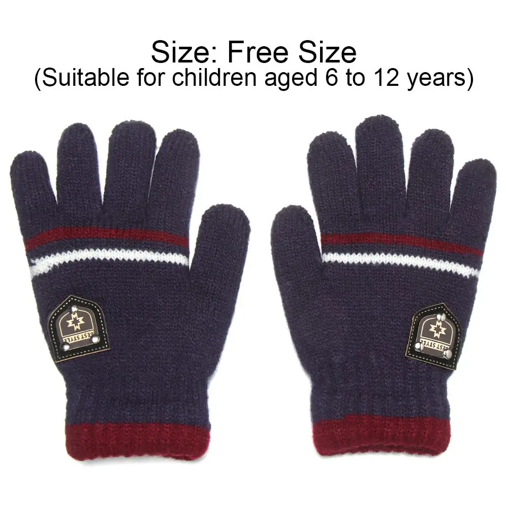 Kids Gloves Winter Full Finger Gloves Knitted Soft Children Mittens 6-12Y Boys Girls Gloves Thick Keep Warm Autumn Glove