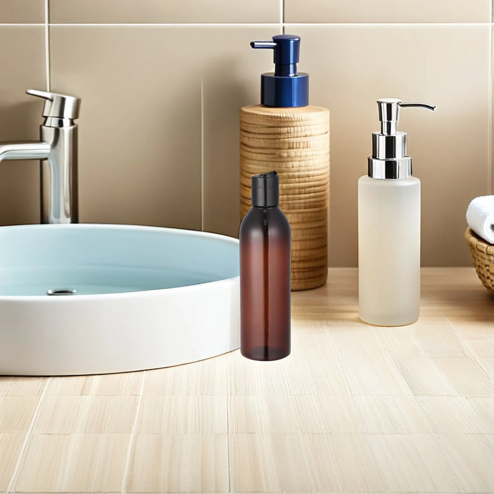 12Pcs Travel Liquid Bottles Leakproof Splitter Bottles 250Ml Refillable Plastic Containers for Shampoo Lotion Body Soap