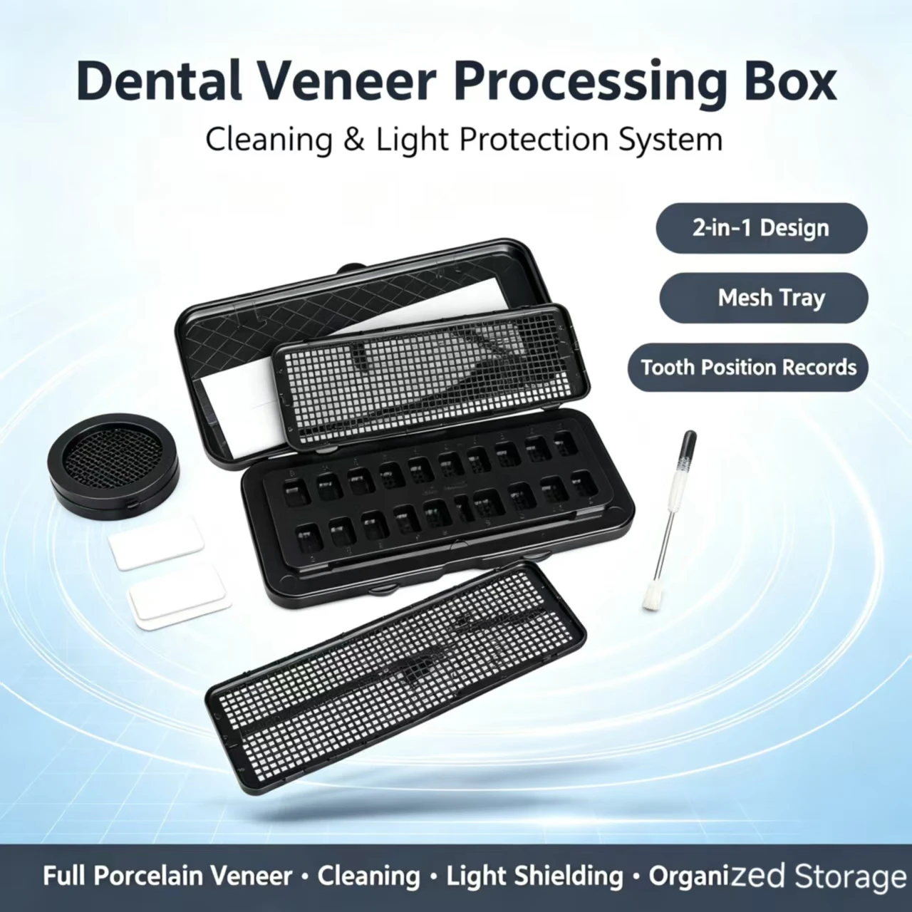 Porcelain Veneer Storage Box  All-Porcelain Sterilization and Dental Veneer Processing Kit  Dental Porcelain Crown Cleaning Kit