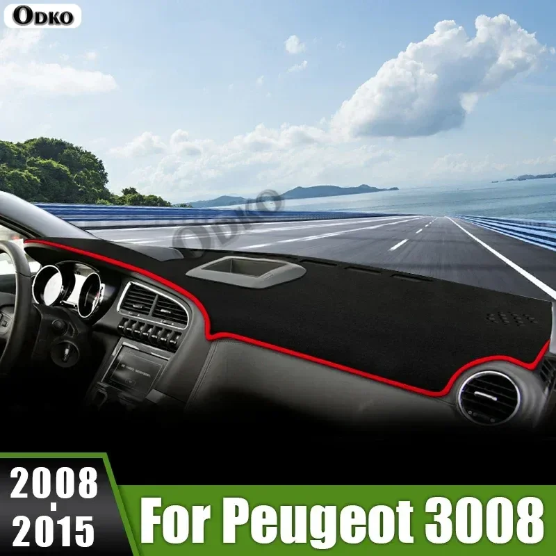 

Для Peugeot 3008 GT 2008 2009 2010 2011 2012 2013 2014 2015 крышка приборной панели автомобиля избегайте световых накладок солнцезащитные коврики противоскользящий чехол