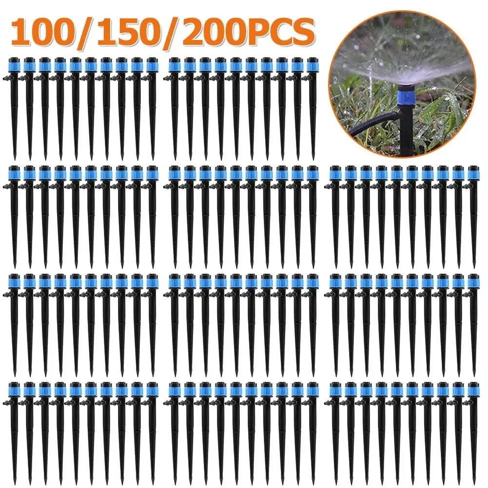 

100/150/200pcs Auto Drip Irrigation Watering System Adjustable 360° Garden Sprinkler Nozzle for 4/7mm Hose Drip Irrigation Tools