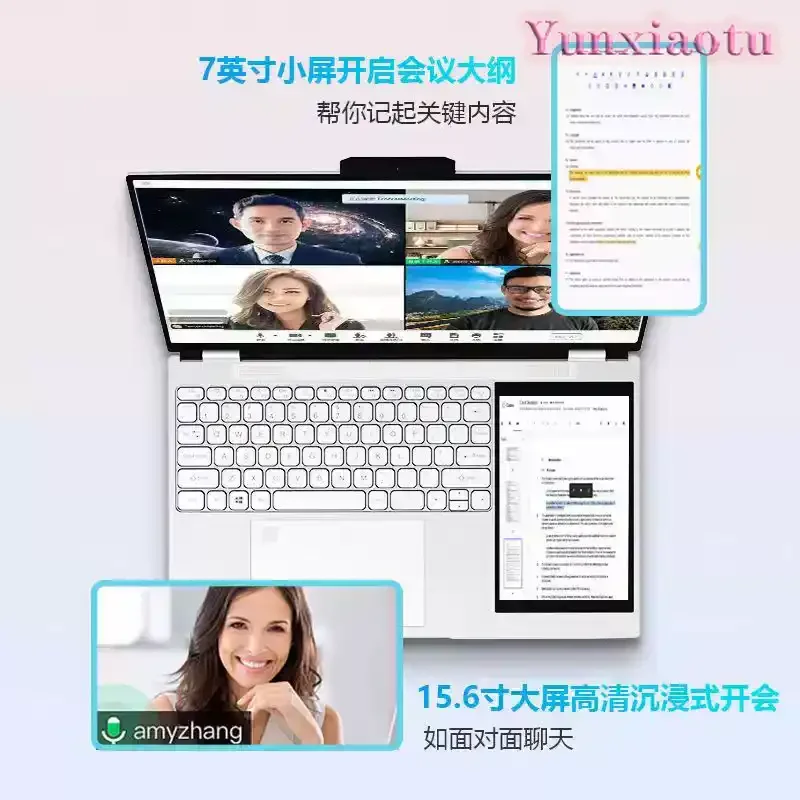 15.6 Inch + 7 Inch Dual-screen Touchscreen Laptop Thin Office Design Game Book