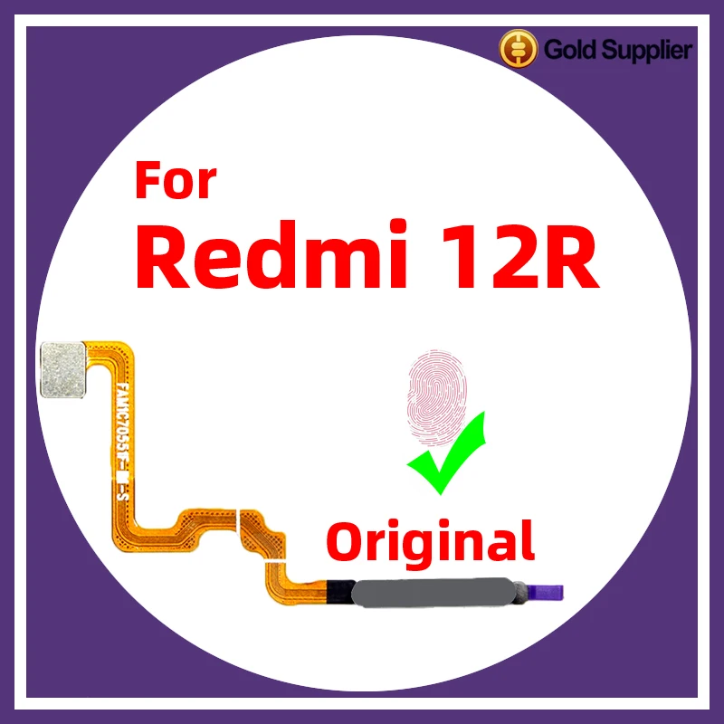 

Original For Xiaomi redmi 12R Fingerprint Sensor Home Return Key Menu Power Button Flex Ribbon Cable