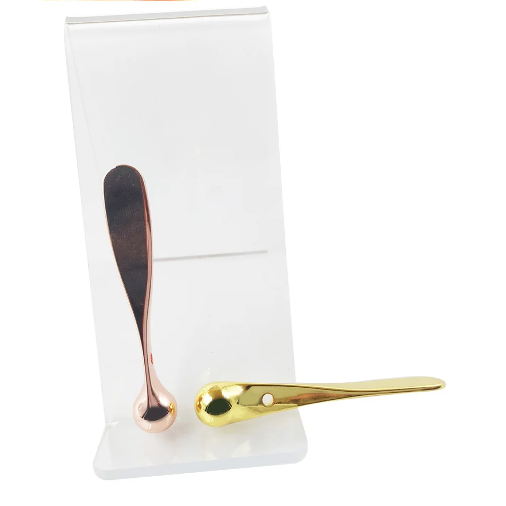 

2Pcs Eye Cream Massage Sticks Double Ended Zinc Alloy Spoon Tool Portable Eye Face Skin Care Massage Bar Reduce Puffiness