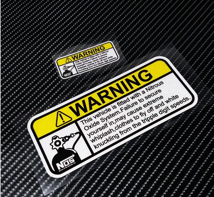 Reflective NOS Nitrous Oxide Warning Sticker Waterproof Vinyl Racing Tuning Decal For Car Bike Truck Van