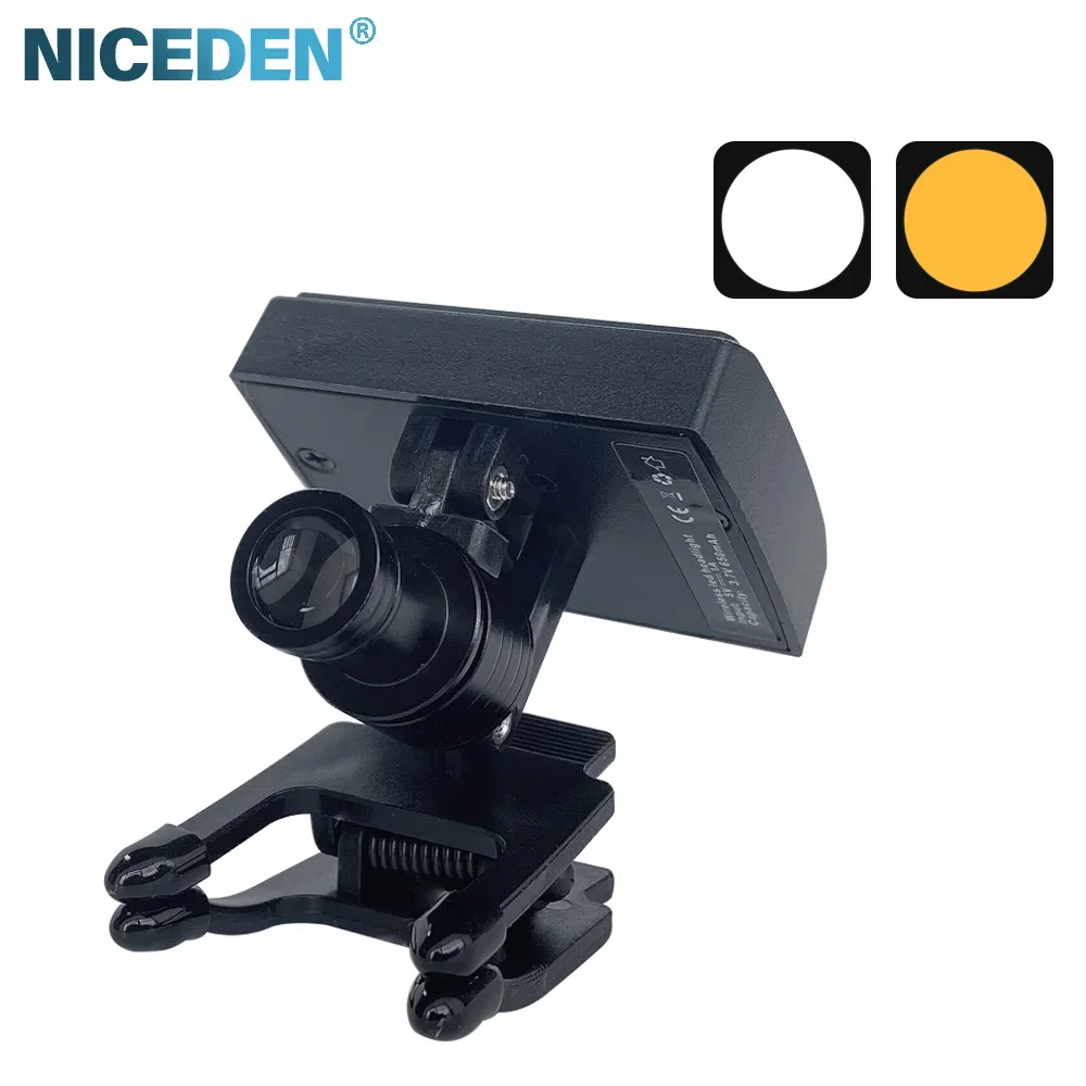 2023Newest Dental 5W Wireless LED Headlight With Clip Portable Binocular Light For Dentist Loupe Lab Medical Magnifier