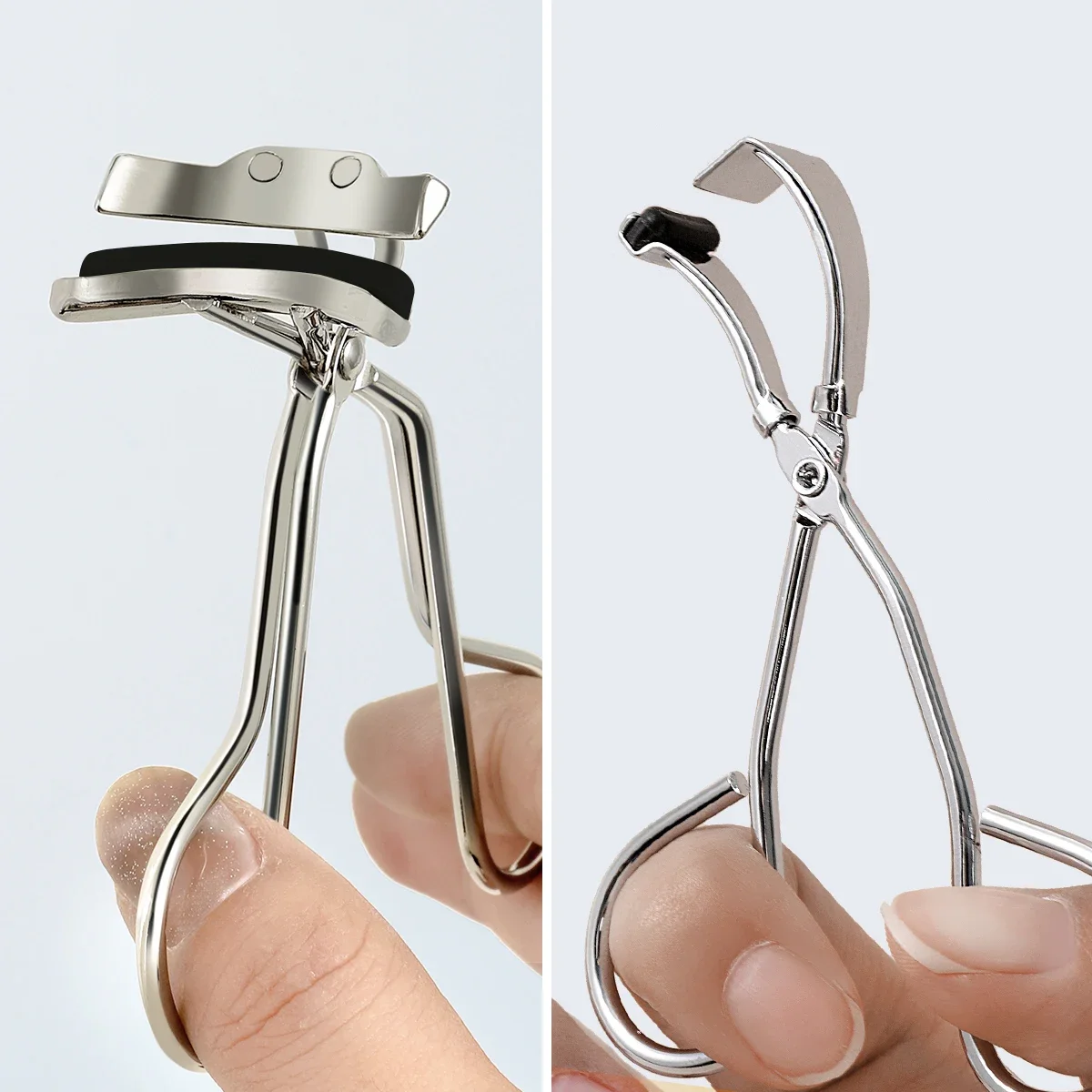 مجموعة أدوات تجعيد الرموش المحمولة، أداة تجعيد الرموش المصنوعة من الفولاذ المقاوم للصدأ ذات الزاوية الواسعة، وتجعيد الرموش وتمديدها #4