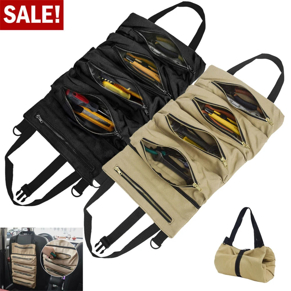 Multifunctional Tool Bag Strong Oxford Cloth Electrician Multi-pocket Storage Wear-Resistant Buckle Wear Tape Open Close Kit Bag