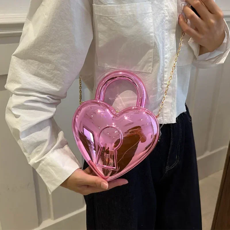 2024 New Lipstick Bag Cute Heart Mini Crossbody Bag Quality Acrylic Wommen Handbag Purse Designer Lady Shoulder Bag Lipstick Box