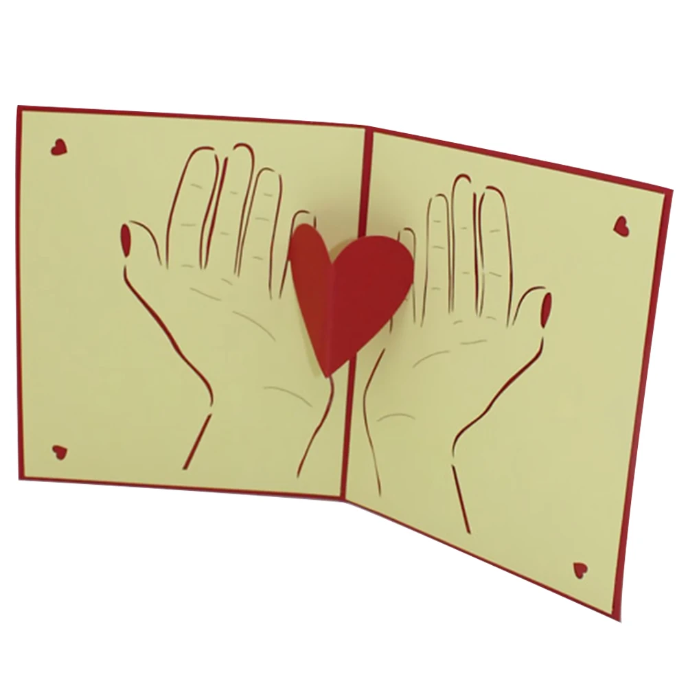 

3D Greeting Mother'S Day Card Premium Paper Heart Decorative Festival Birthday Gift For Woman Glossy Lightweight Safe Blessing