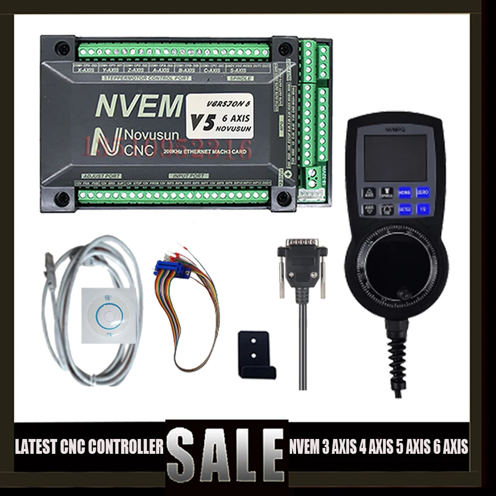 

Newly Updated Mach3-nvem Ethernet/nvum Usb 3/4/5/6 Axis Cnc Motion Controller + 6 Axis Digital Display Handwheel Mpg