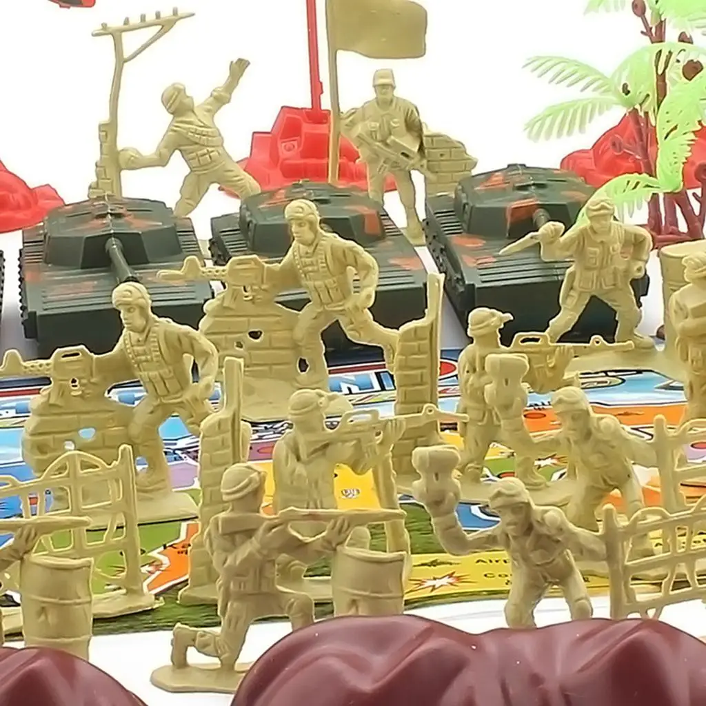 Ensemble de figurines de soldats militaires en plastique, 4 drapeaux, cadeau pour enfants