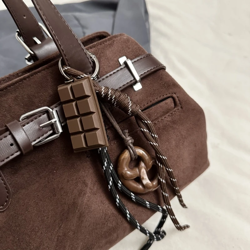 Belt Buckle Design Top-handle Bags For Women Soft Suede Large Capacity Shoulder Cross Body Bag 2024 Winter New Designer Handbags