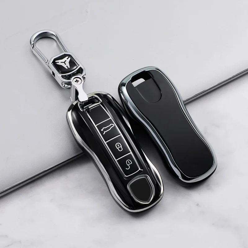Dla Porsche Macan Boxster Panamera Cayman Cayenne 718 971 911 9YA 970 981 996 92A 2017 etui z TPU Fob obudowa kluczyka do samochodu z pilotem pokrywa
