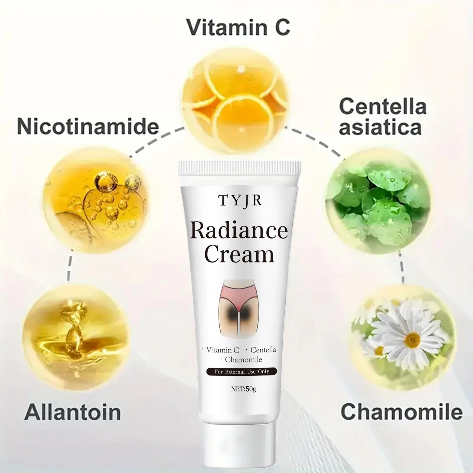 Snow White Cream Contains Niacinamide and Centella Asiatica, Whitening Lotion for Body and Private Parts, Underarm Rejuvenation view 2