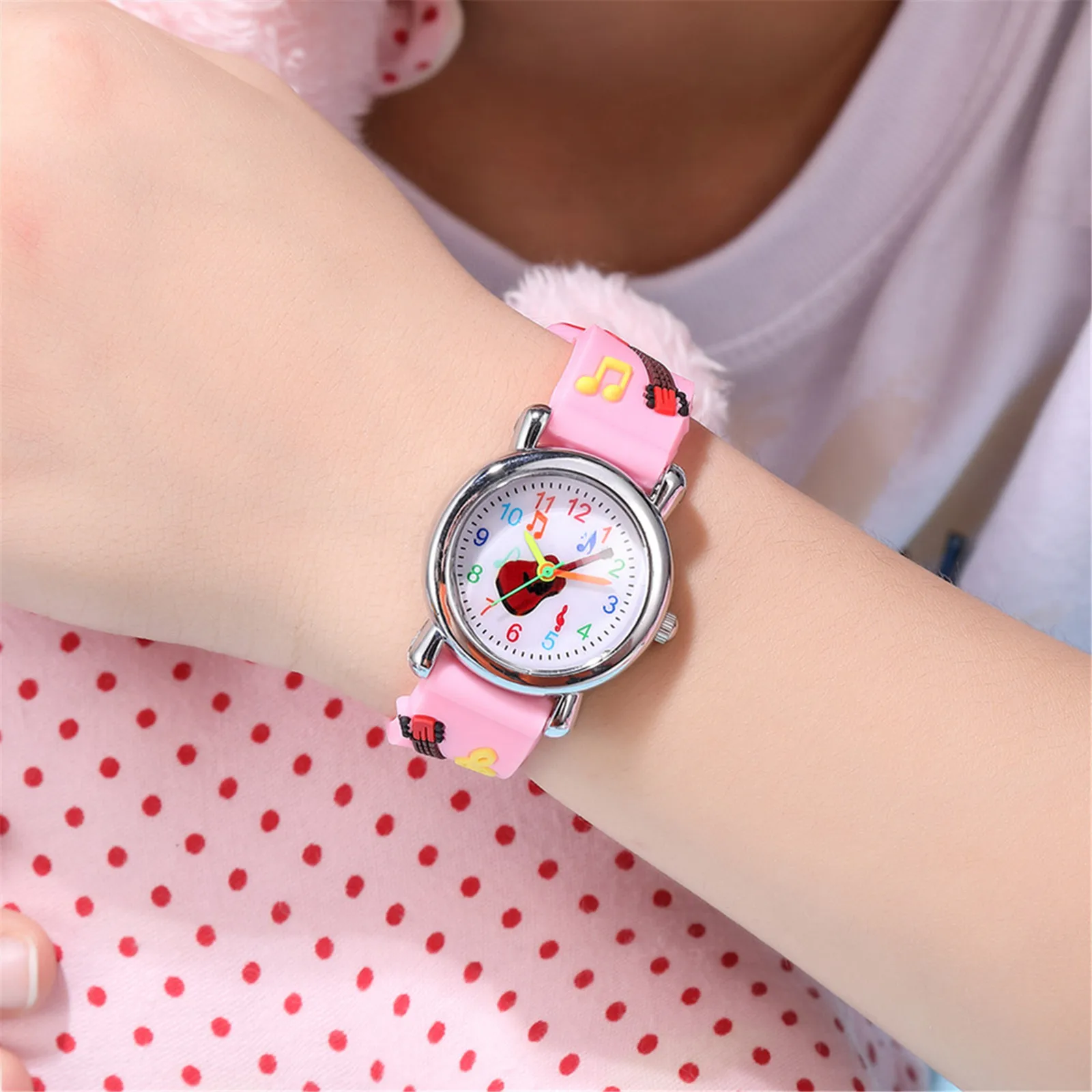 Girls Cartoon Children'S Watch Fashion And Trendy Safety Silicone Strap Women'S Quartz Watch Ladies Circular Small Dial Clock