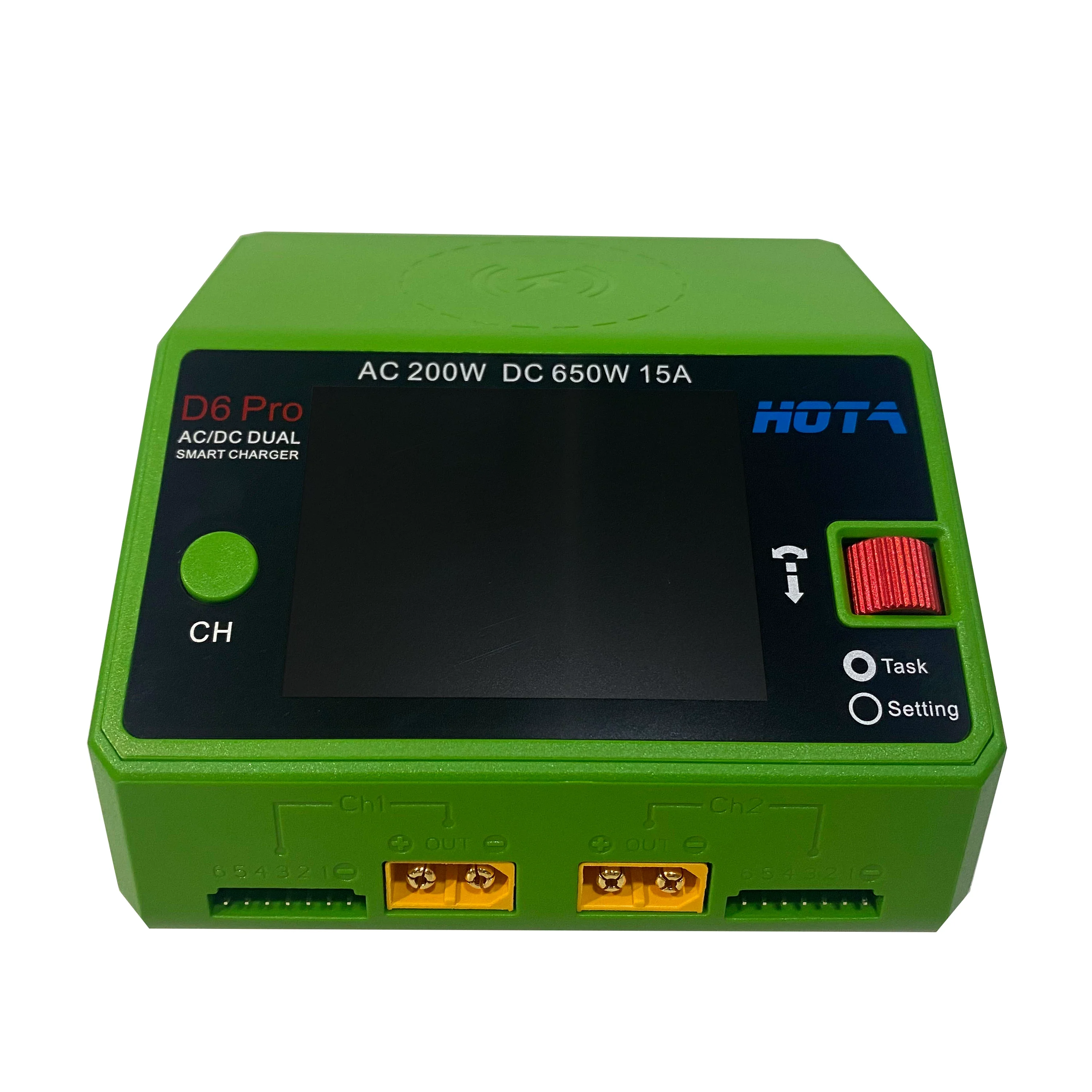 HOTA D6 Pro AC 200W DC 650W 15A*2 Dual Channel Lipo Oplader Ondersteuning Stroomverdeling 1-6S Batterijlader voor RC Modellen Onderdelen
