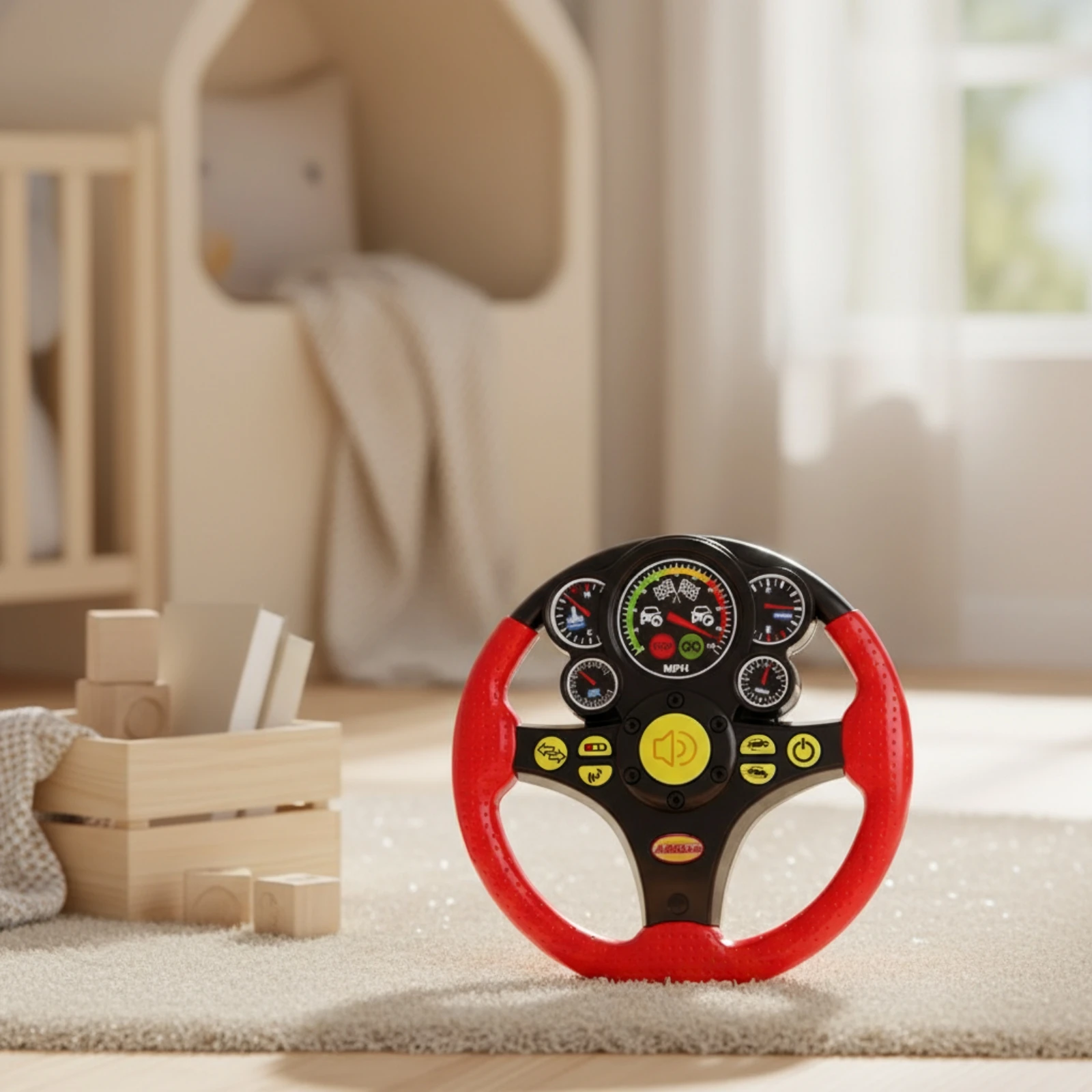 Toy Steering Wheel Educational Interactive Steering Wheel Pretend Driving Toy Handheld Volante Con Música Simulado for Toddlers