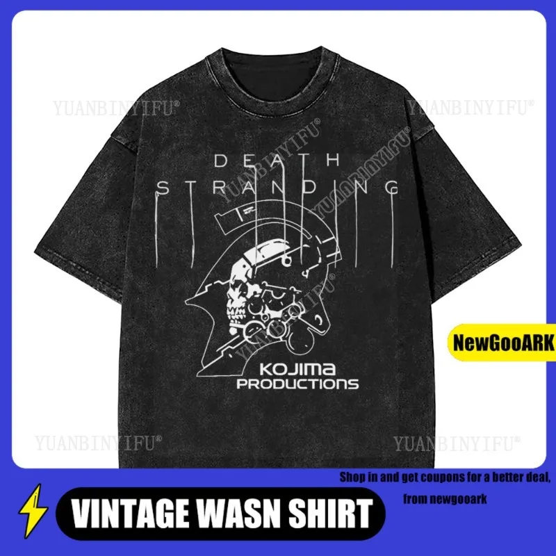 تي شيرت Death Stranding Kojima Game تي شيرت كلاسيكي للرجال والنساء من القطن لتنظيف المياه تي شيرت ملابس