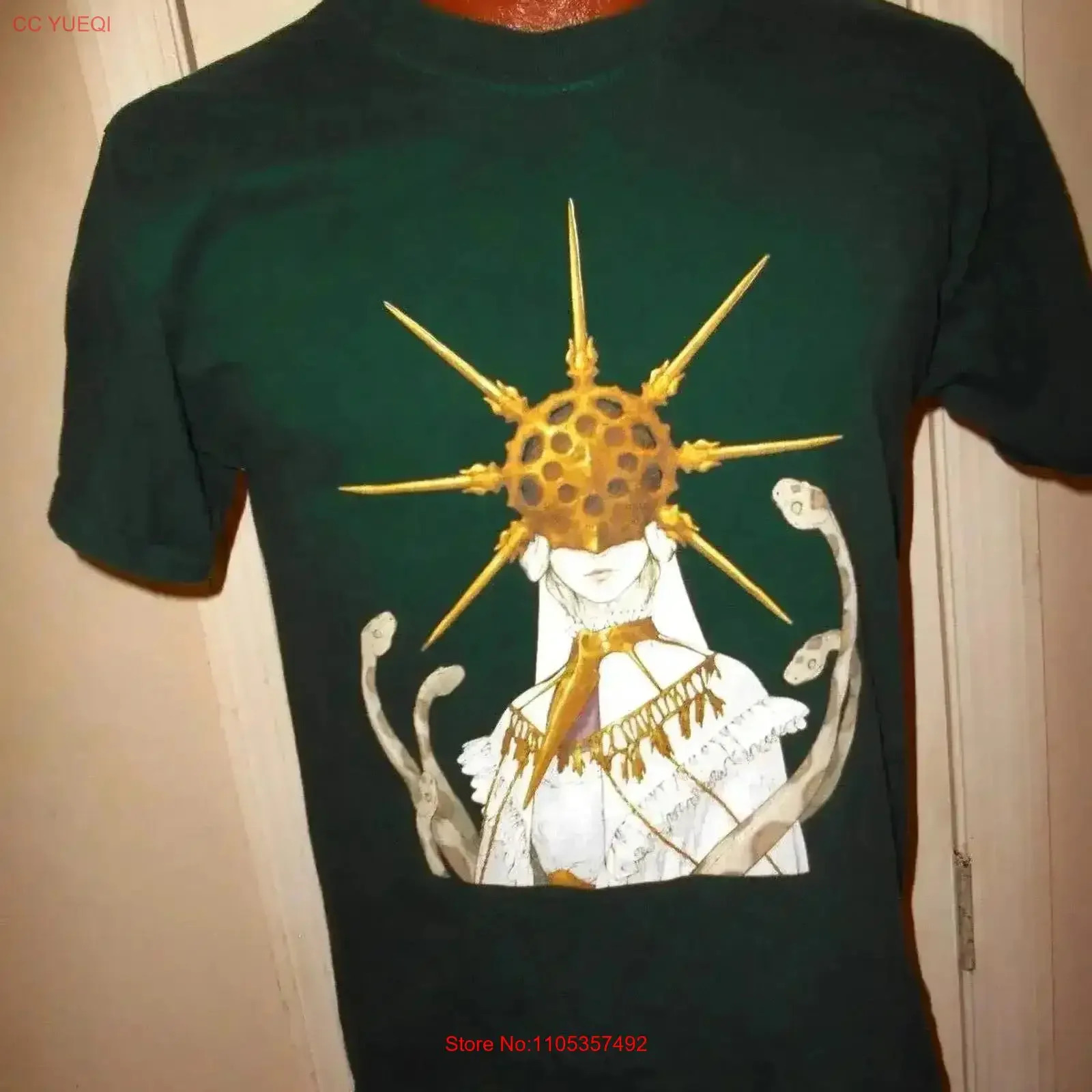 Ronin Dark Souls Sun Gwyndolin Men's Medium Green  T Shirt vintage Washed Breathable fashion Versatile Stylish Soft Comfortable