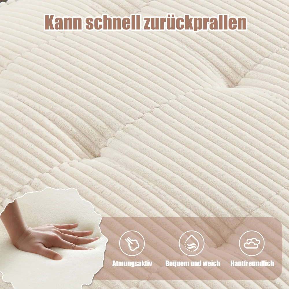 Sofa Modulares 6-Sitzer-Sofa, Kordelstoff, ergonomisch, Aufbewahrungstaschen, flexibel kombiniert als U-Form/L-Form/Sofabett – Detail 11