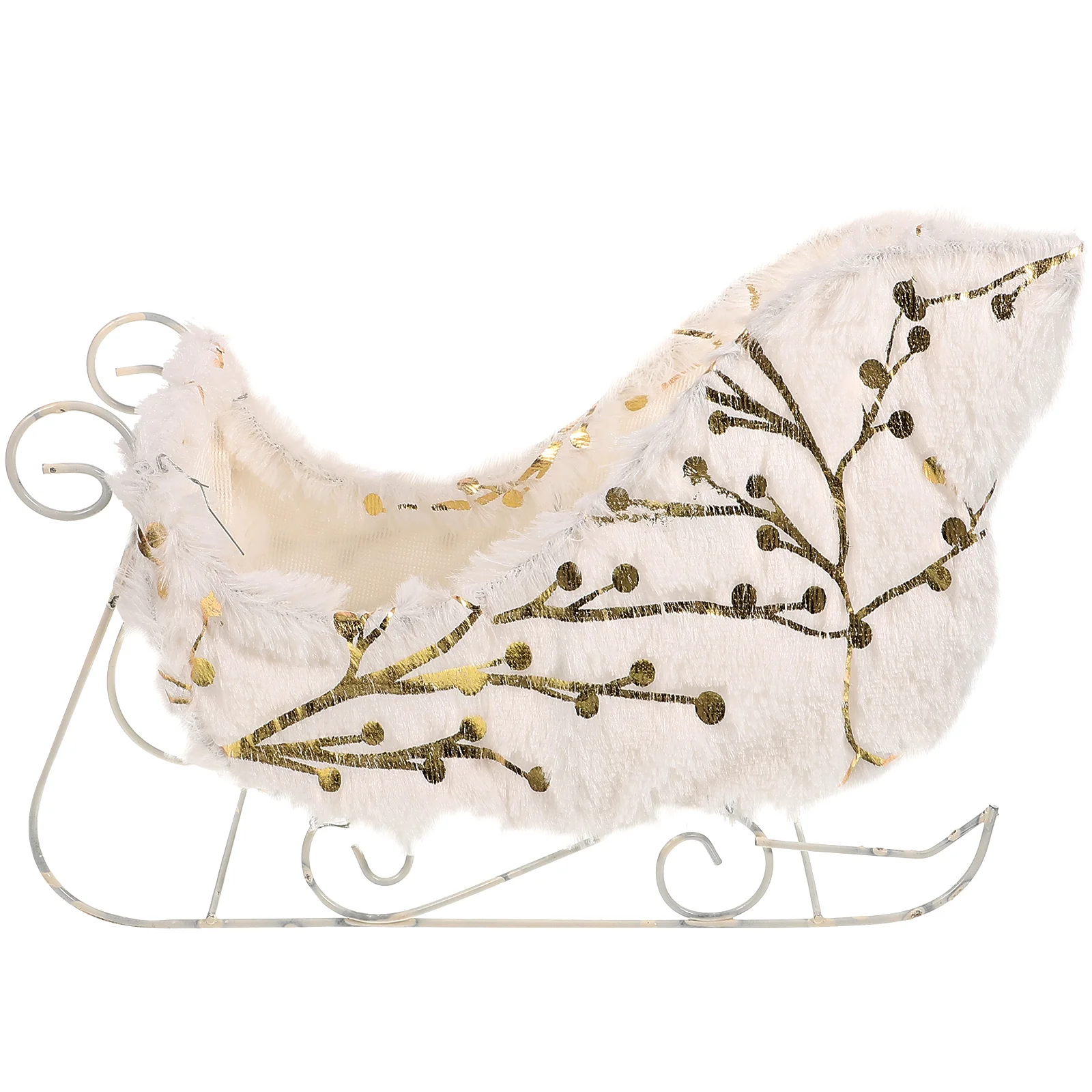 

Christmas Sleigh Car Decorations White Suede Mini Holiday nament Desktop Xmas Home Party Festive Seasonal Adornment Safe