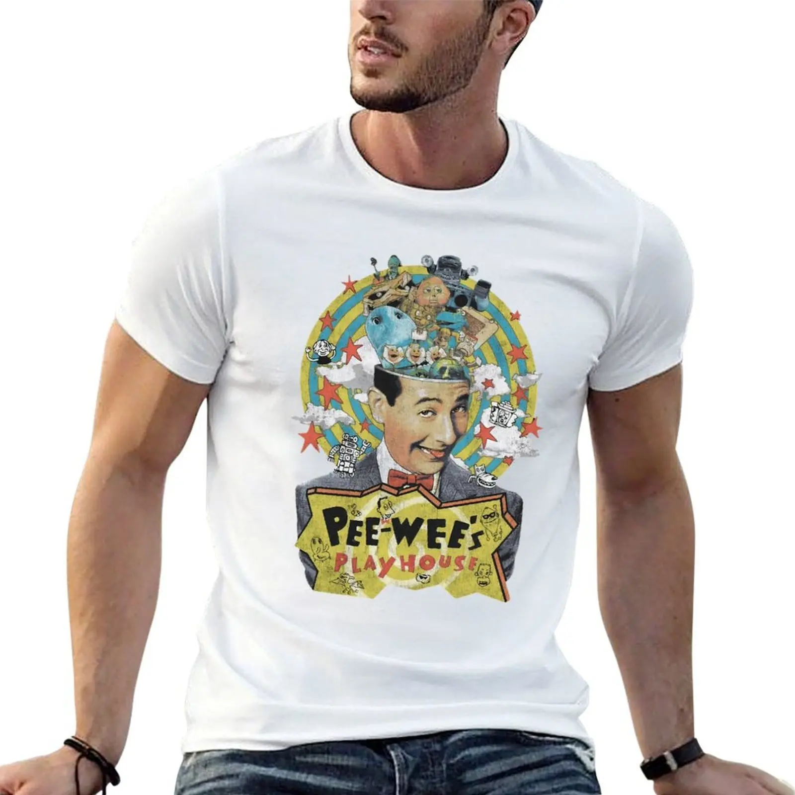 Pee Wee Play House Retro T-Shirt t shirt man luxury t shirts for man graphic funny t shirt man designer T-shirt
