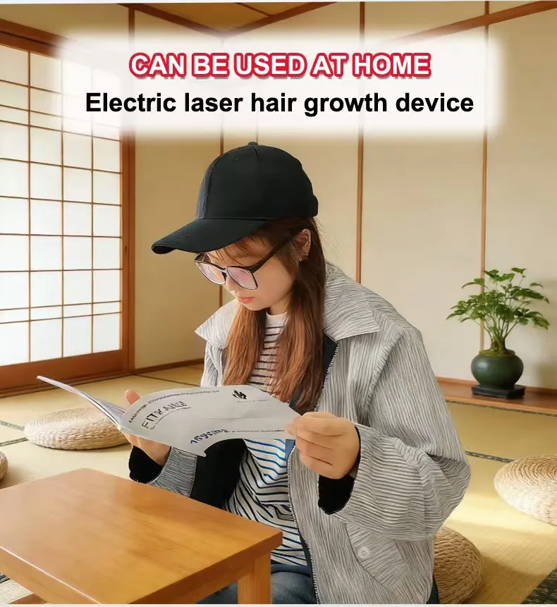 650nm Laser Diode Hair Growth Cap 208 Laser Red Light Therapy Hat Auto Sensing Anti Hair Loss Treatment