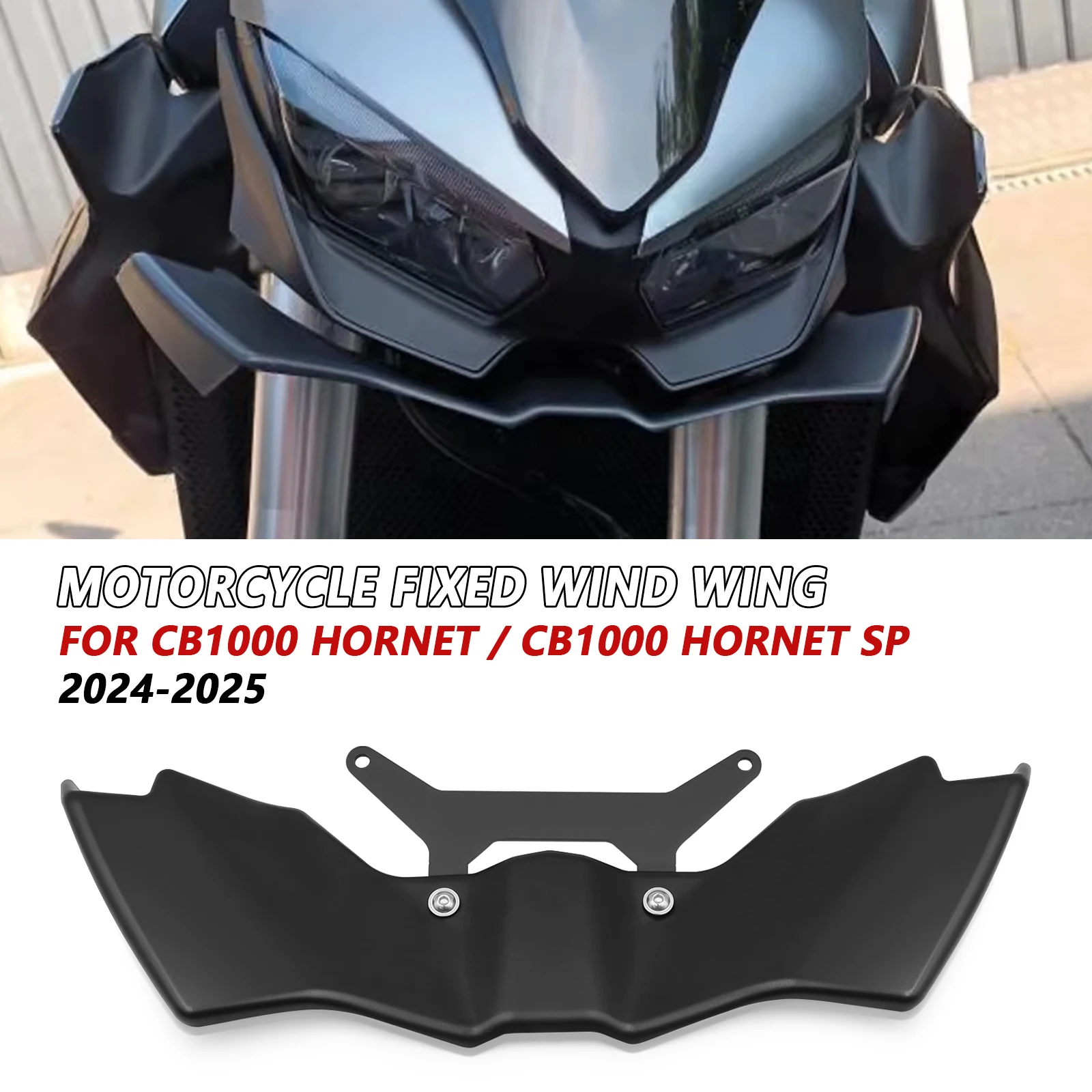 

Motorcycle Accessories Black Naked Front Downforce Spoiler Winglet Aerodynamic Wing Kit Spoiler For Honda CB 1000 Hornet SP 2025